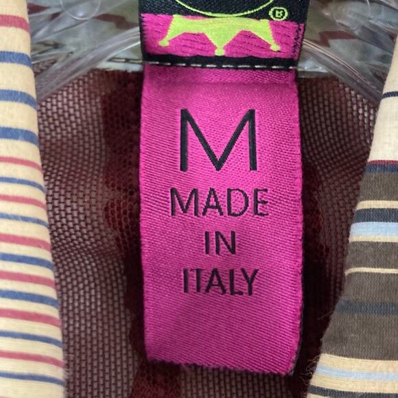 SAVE THE QUEEN Top M ITALY Appliqué-Peacock-Ruffle-Glitter Graphic Mixed-Media - Picture 4 of 16